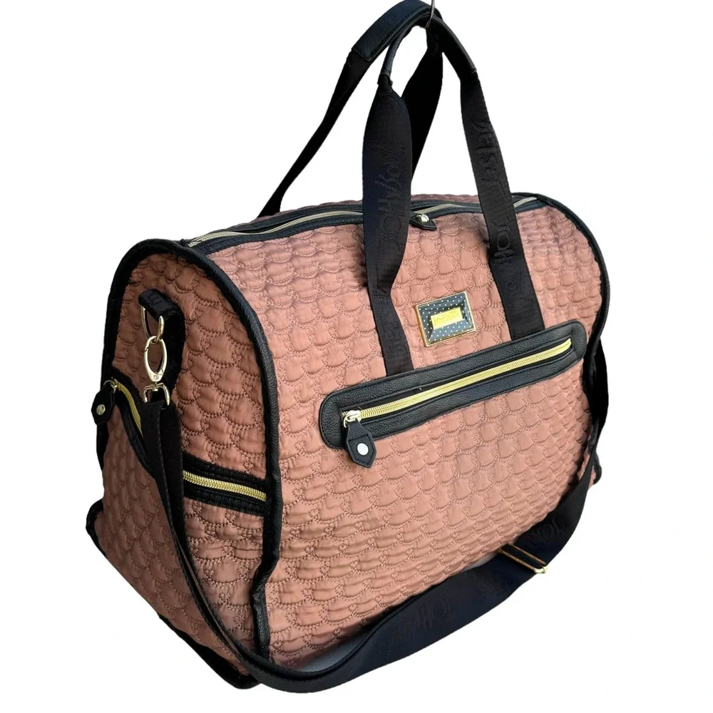 Betsy Johnson Quilted Travel Baby Duffle Bag